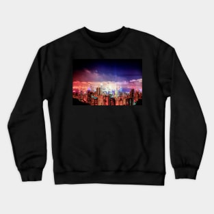 Hong Kong and Kowloon At Night Crewneck Sweatshirt